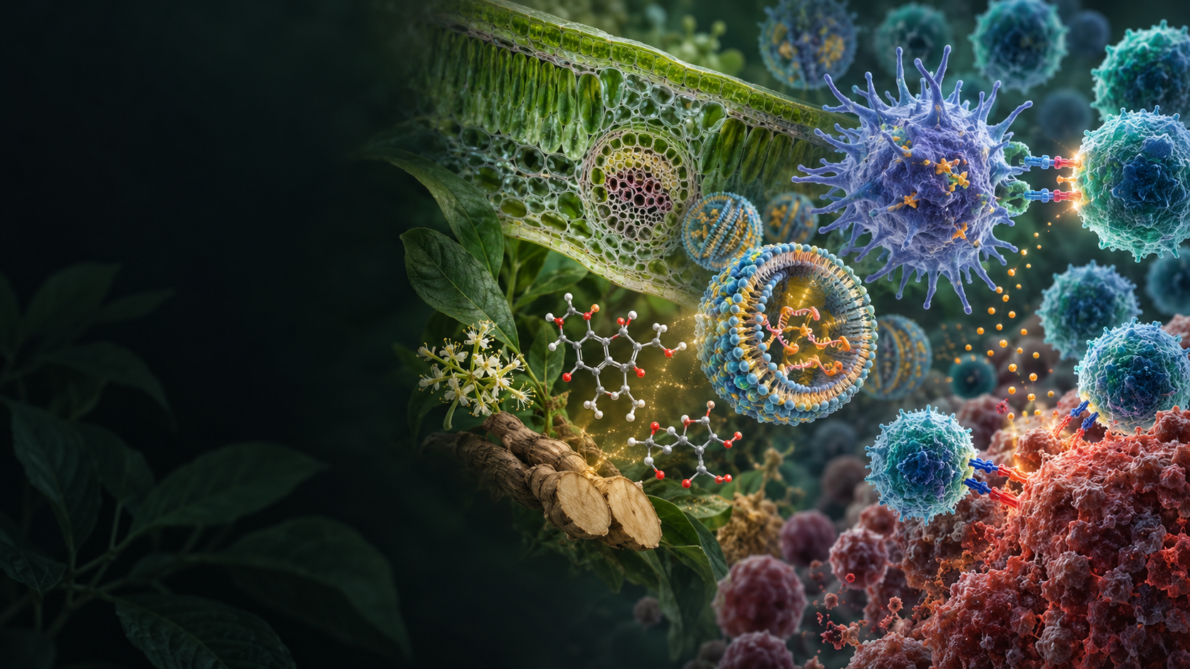 Plant tissues, natural compounds, nanoparticles, and immune cells